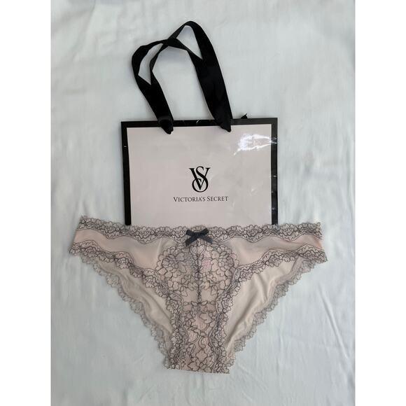 NWT Victoria’s Secret Vintage Dream Angel Lace Satin Sheer Cheekini Panty Tan XS - Picture 1 of 5